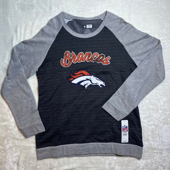 NWT NFL Team Apparel Denver Broncos Sweatshirt Womens XL Lightweight Football - Picture 1 of 6